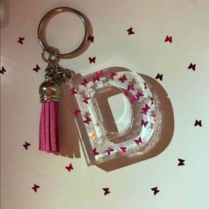 Resin letter keychain.